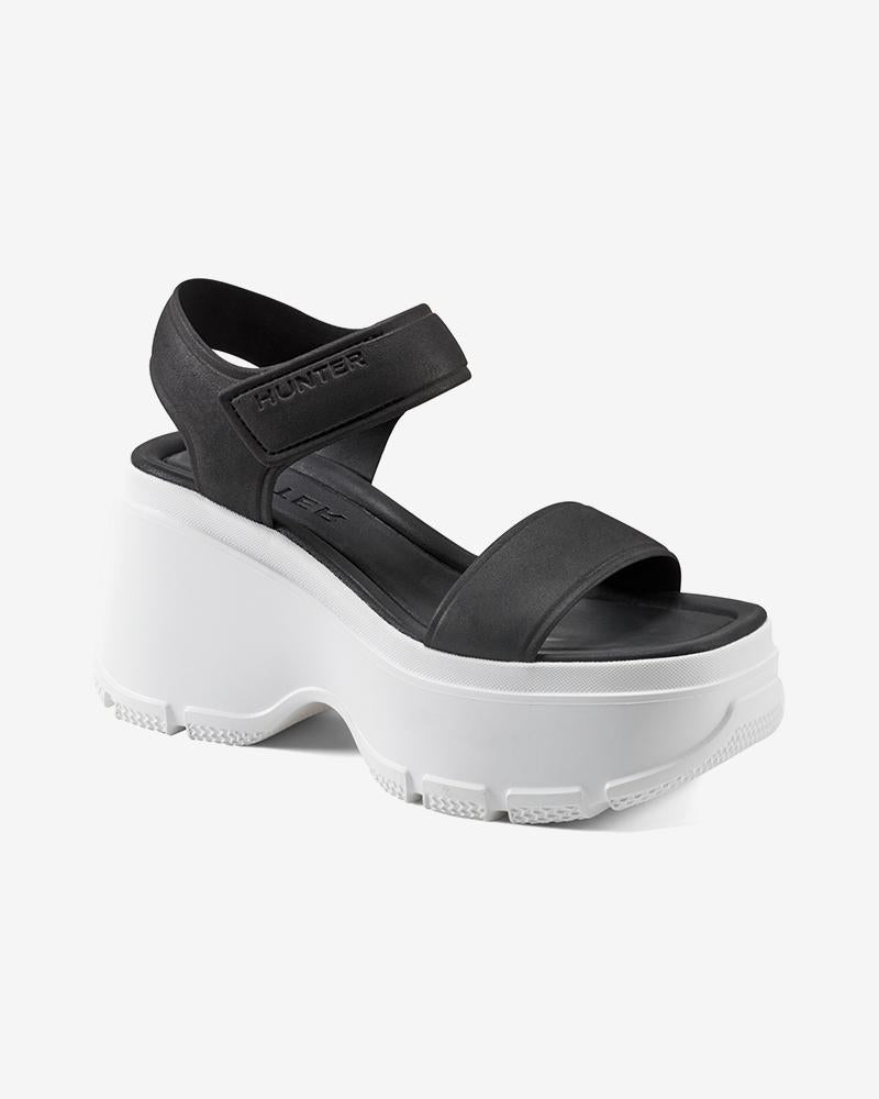 Sandales compensées Hunter Abel noires, taille M