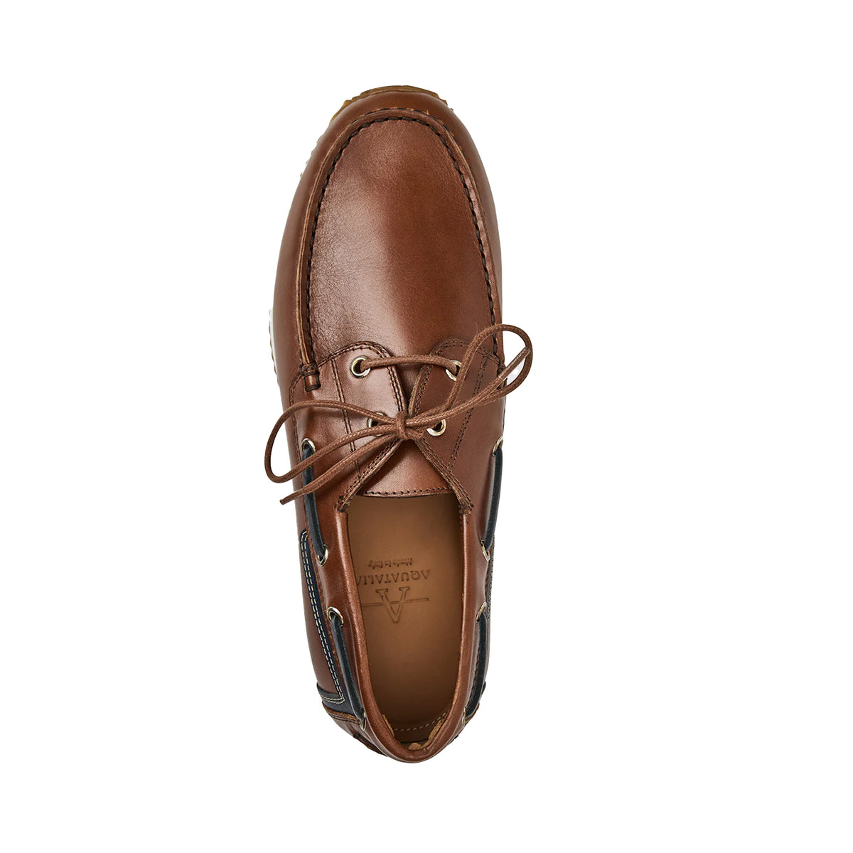 Aquatalia Men's Lido Boat Moccasin in Cognac
