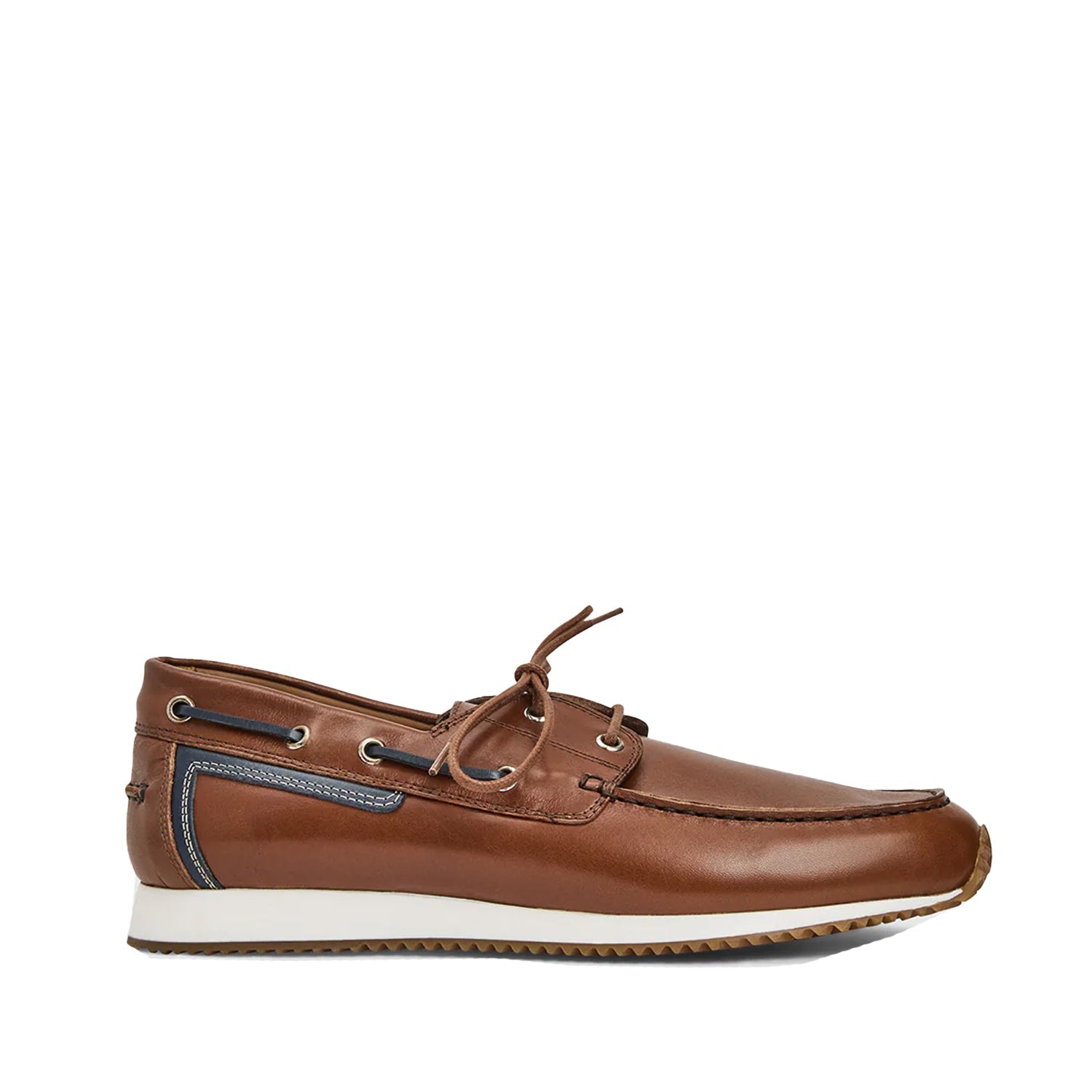 Aquatalia Men's Lido Boat Moccasin in Cognac
