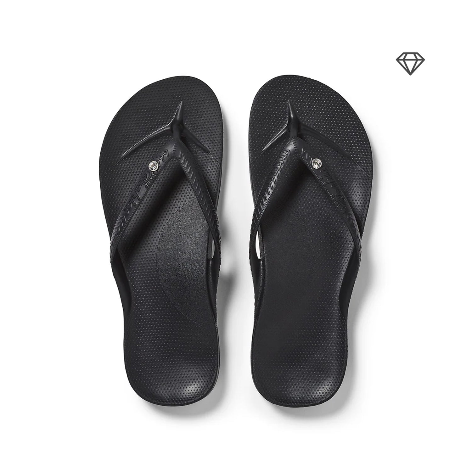 Archies Women's Support Flip Flops in Crystal Black
