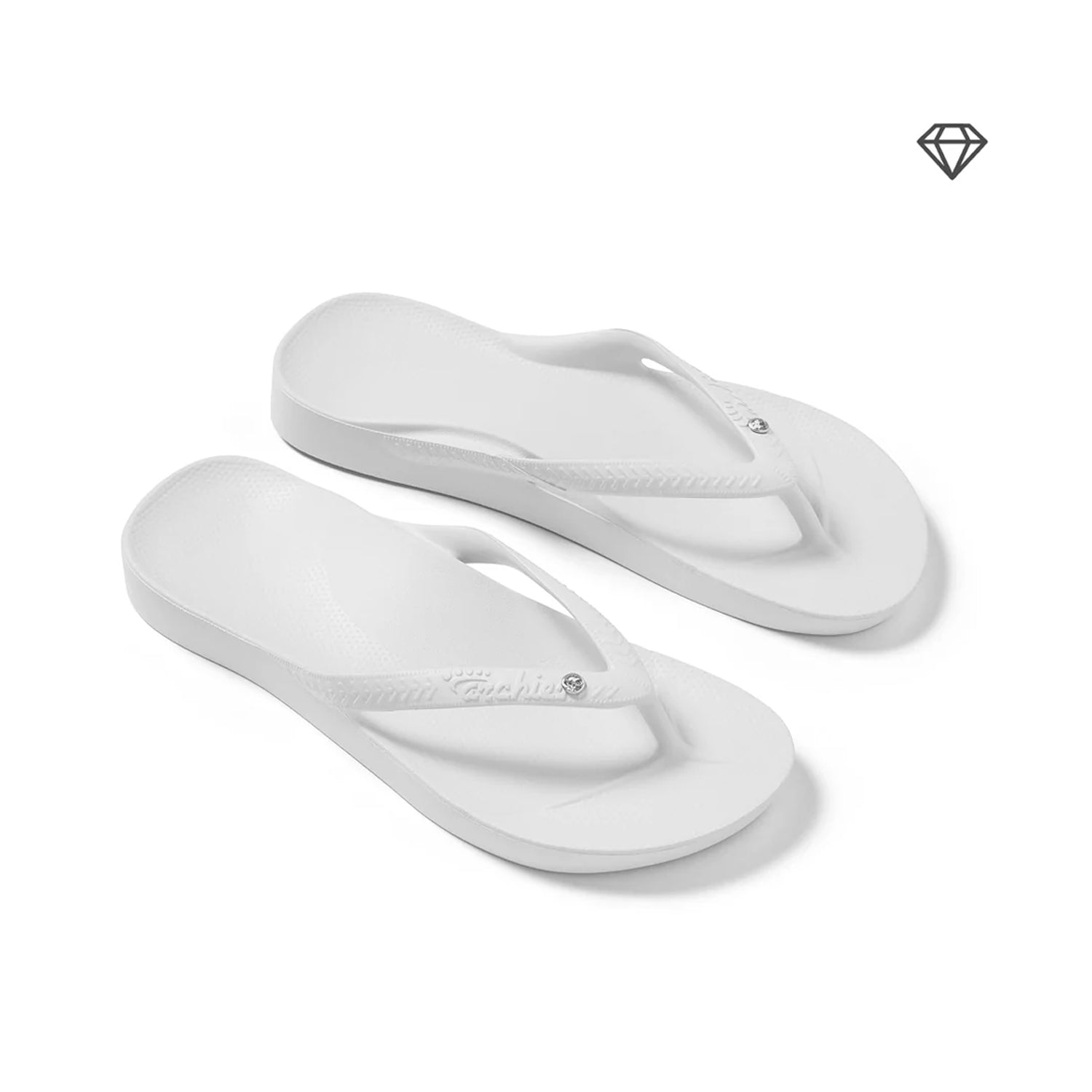 Archies Women's Support Flip Flops in Crystal White