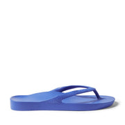 Royal Blue thong flip flops on a white background