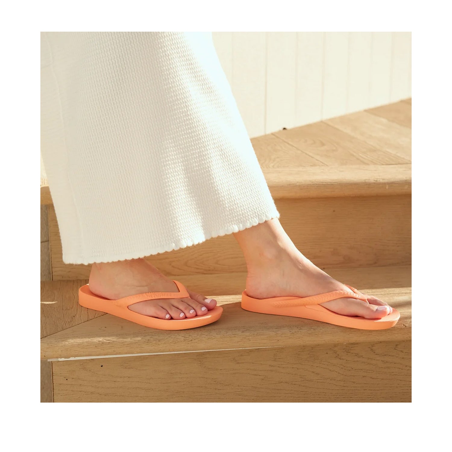Archies Women's Support Flip Flops in Peach