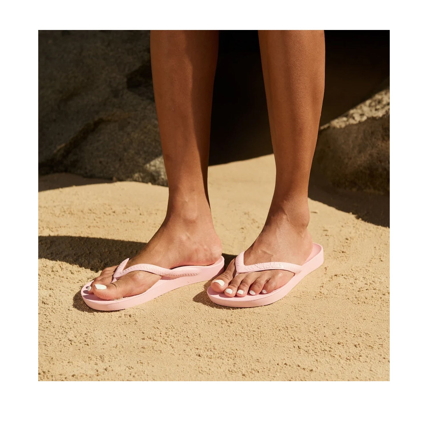 Archies Women's Support Flip Flops in Pink