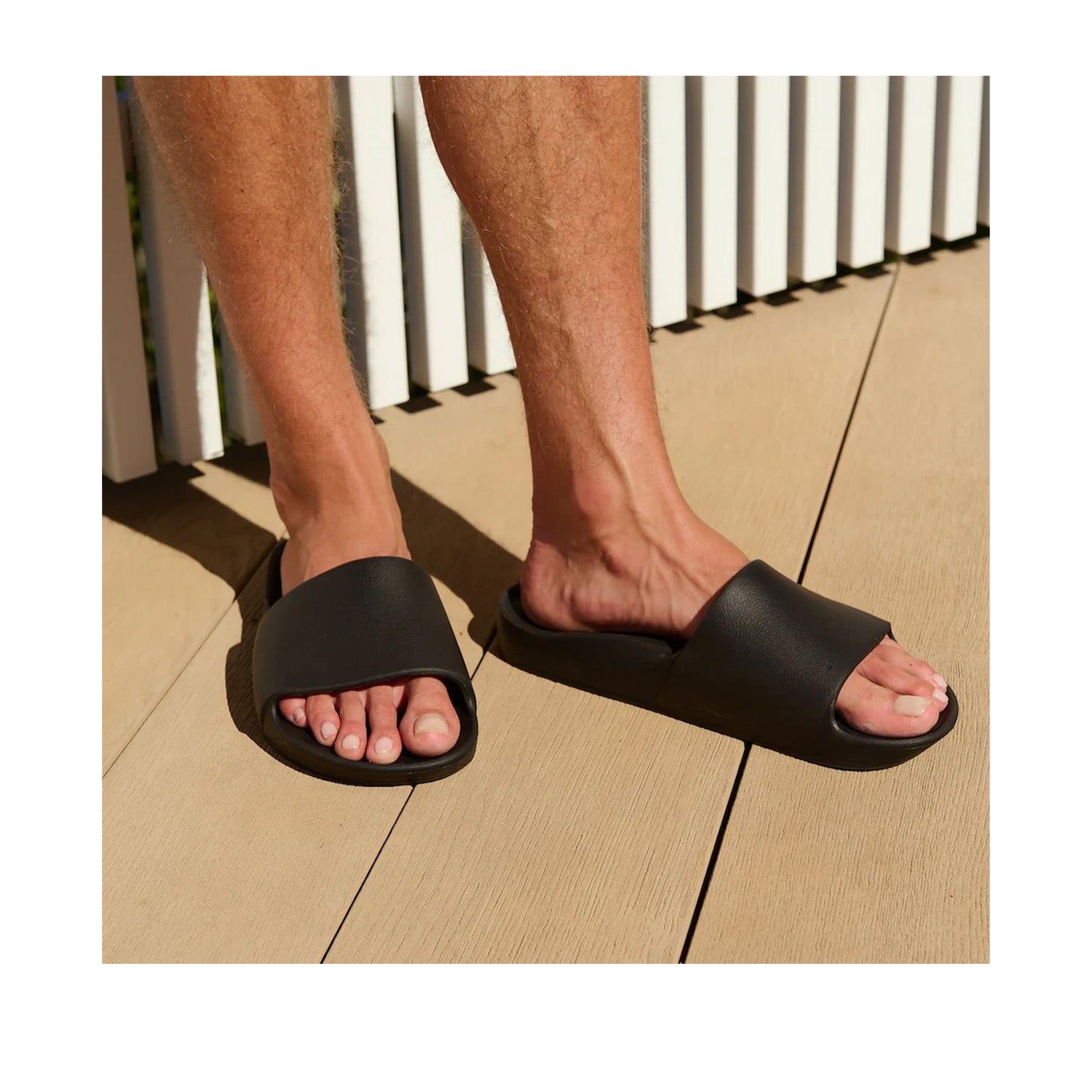 Archies Unisex Arch Support Slides in Black