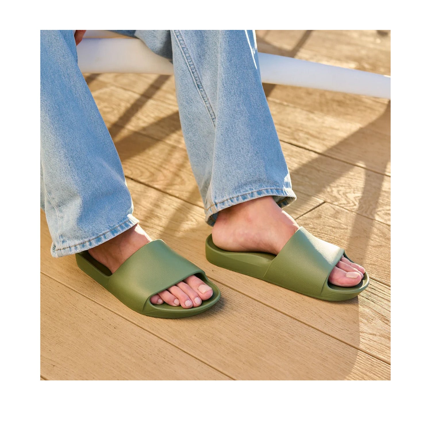 Archies Unisex Arch Support Slides in Olive
