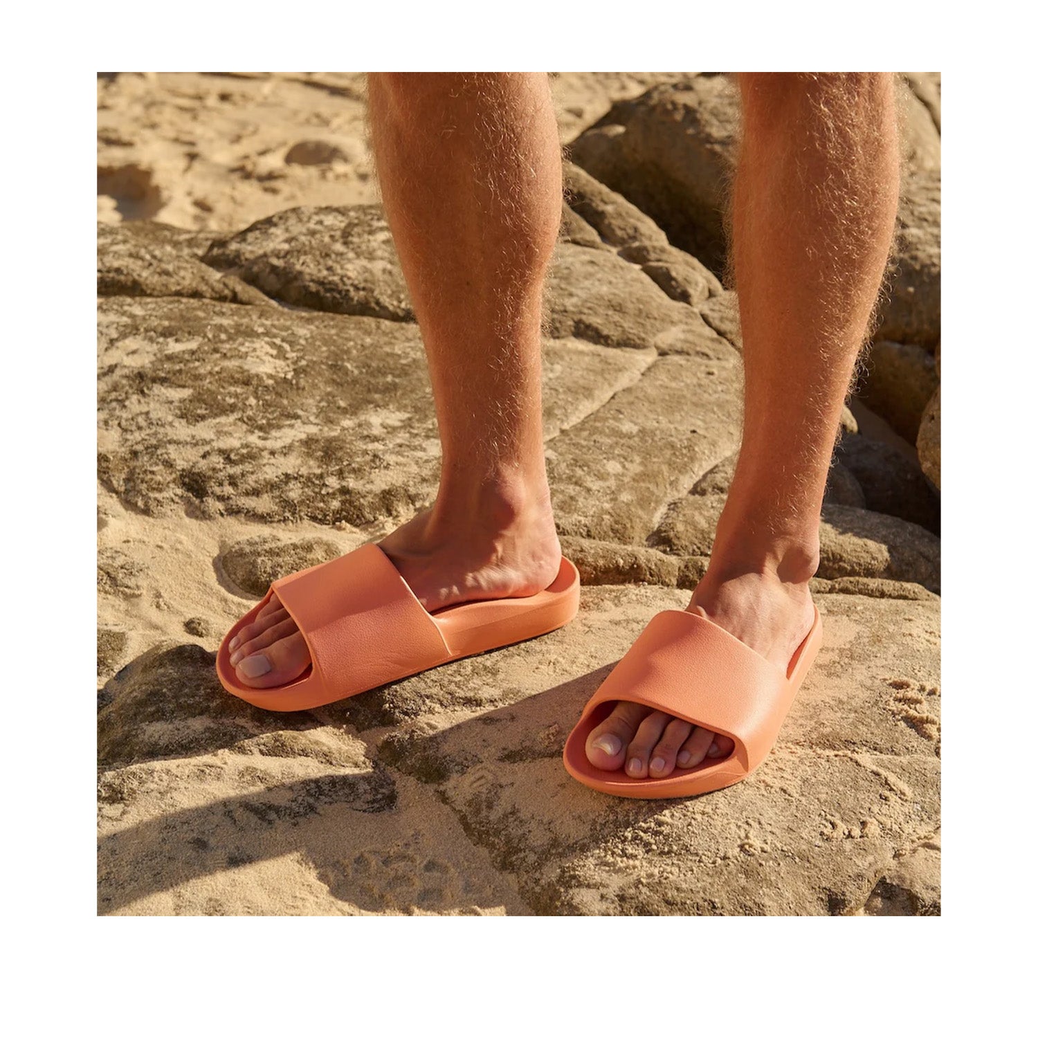 Archies Unisex Arch Support Slides in Peach