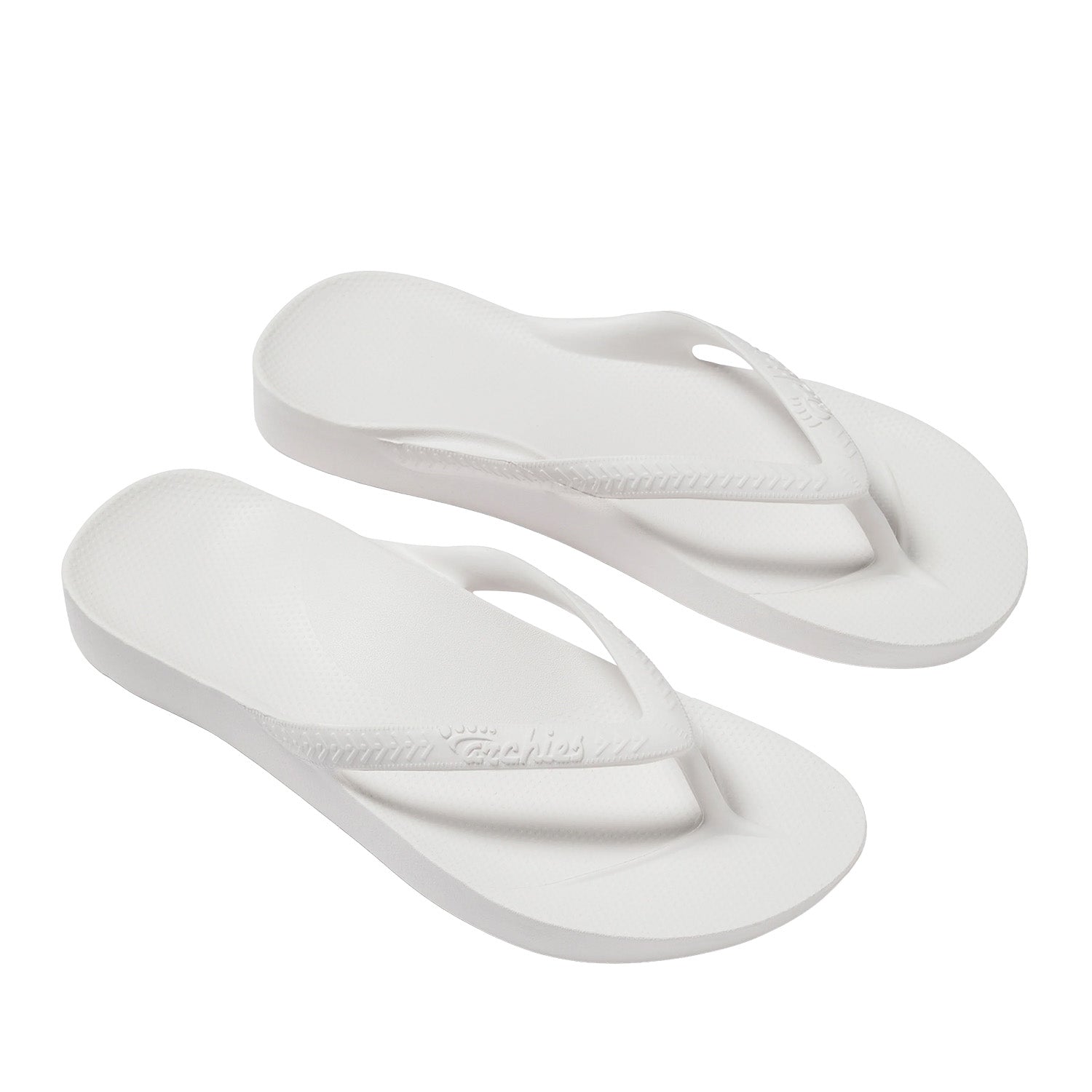 Archies Unisex Support Flip Flops in White