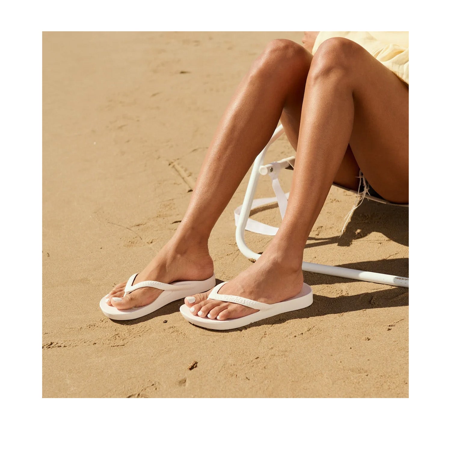 Archies Unisex Support Flip Flops in White