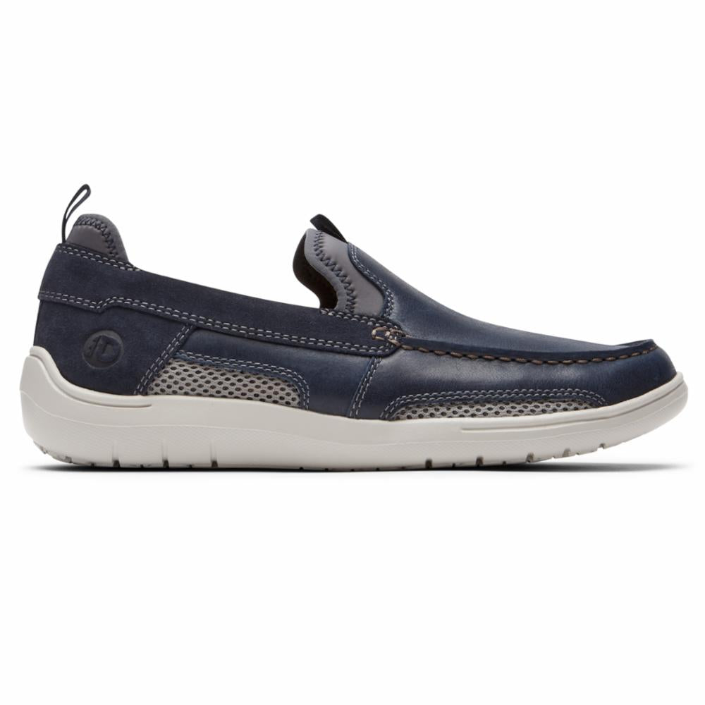 Mocassins Fitsmart pour homme de Dunham, couleur D, bleu Fitsmart, pointure 2E