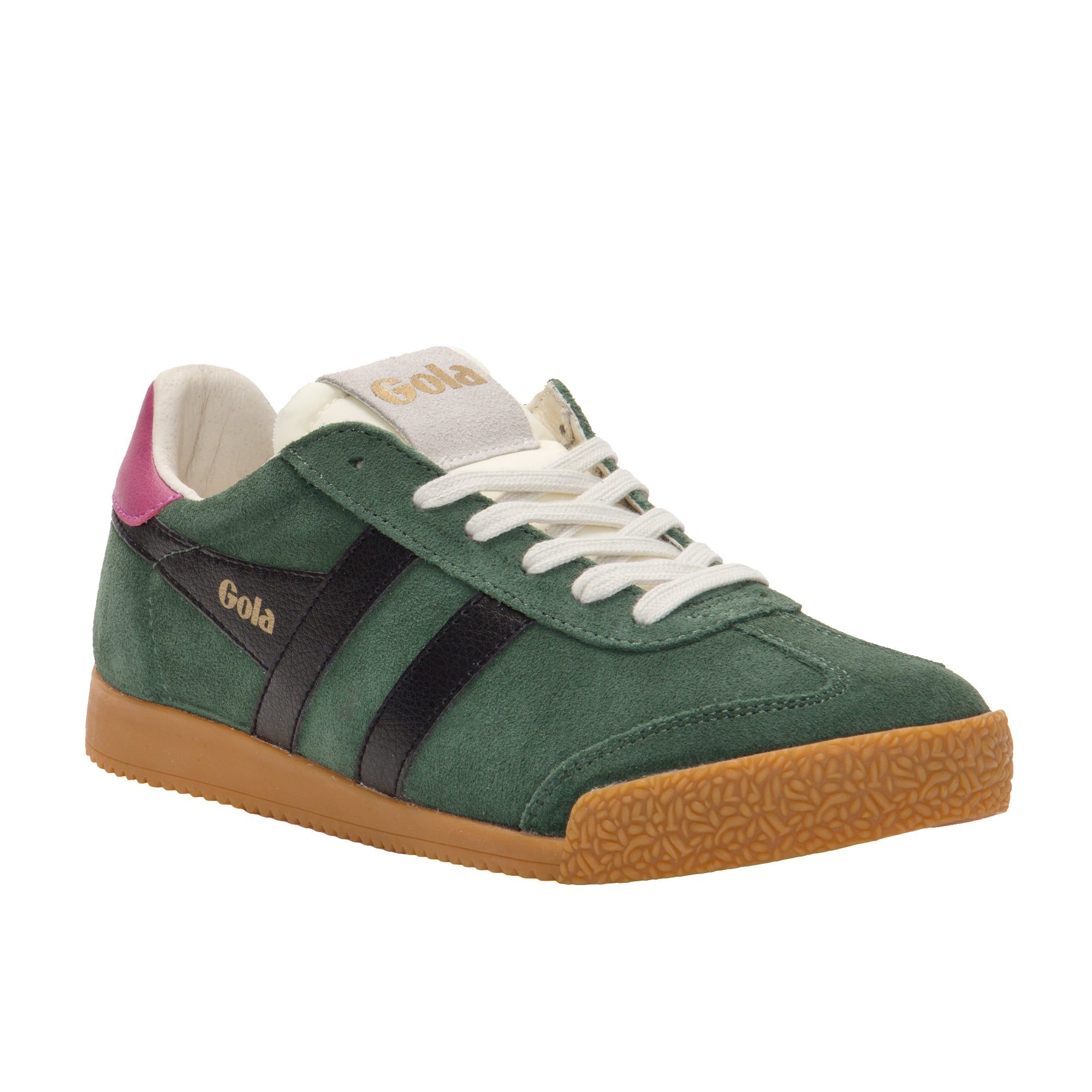 Gola Women's Elan Trainer In Evergreen/Black/Fuchsia M