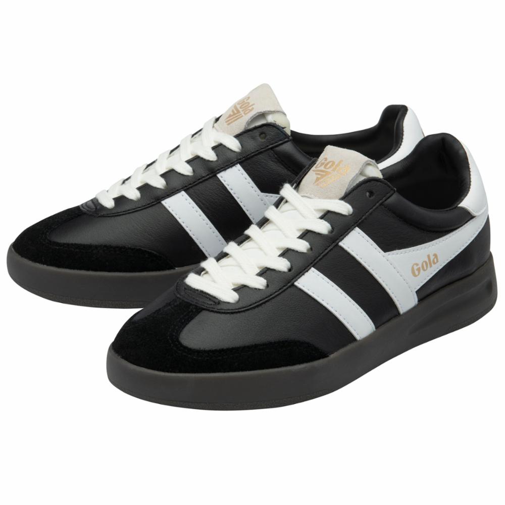 Gola  Women's Cyclone Leather Black/White/Dark Gum (Bw) G2k2 M