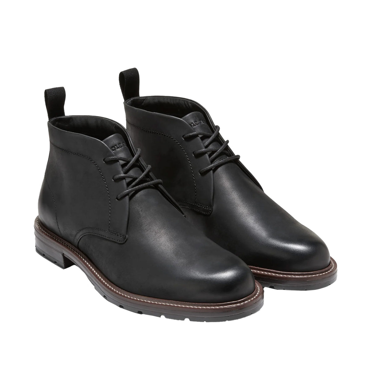 Cole Haan Men's Roundhill Grand Chukka Boots in Black Nubuck/Dark Natural