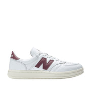 New Balance Men's 500 in White with Washed Burgundy