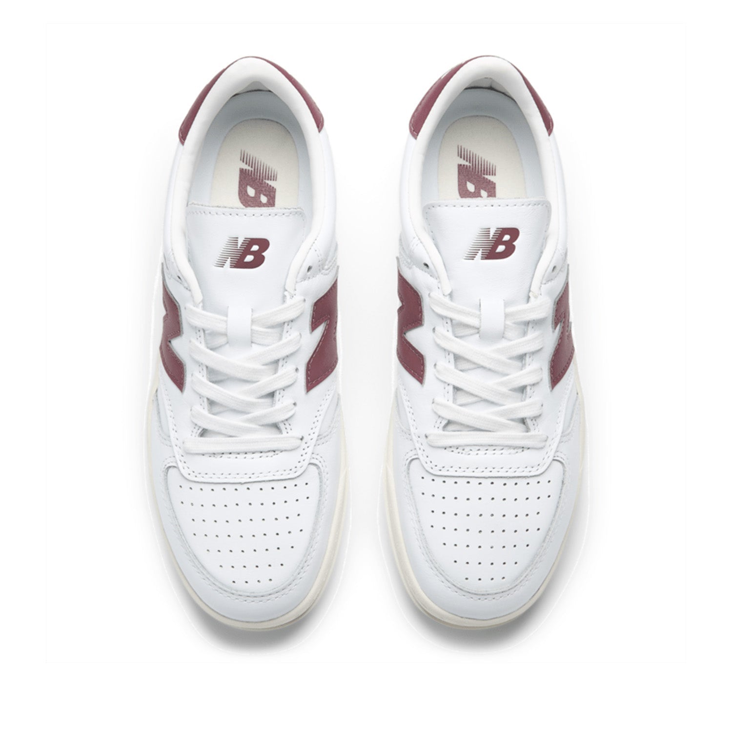 New Balance Men's 500 in White with Washed Burgundy