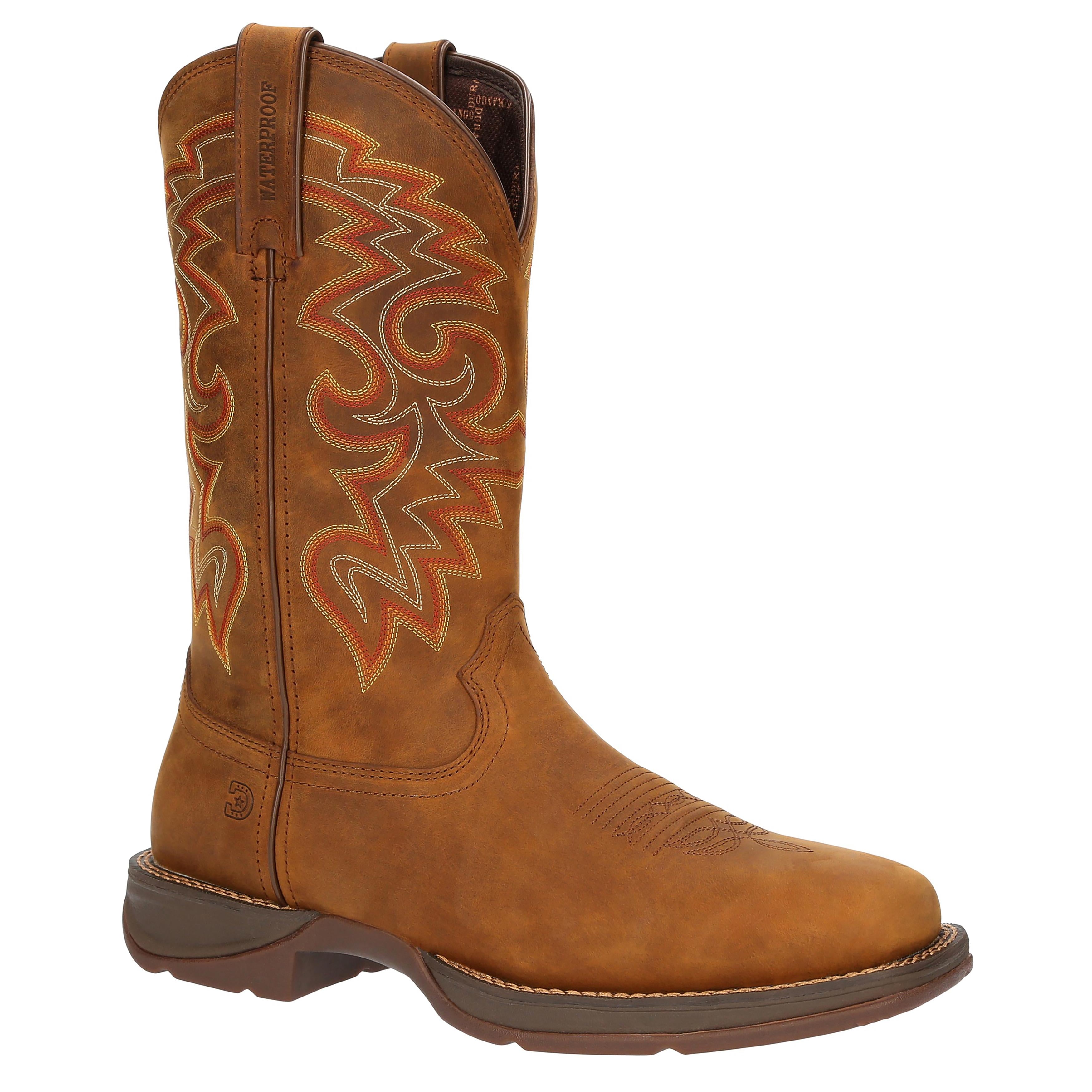 Bottes western imperméables Durango Rebel S 12 pouces pour homme, marron Rebel, taille M