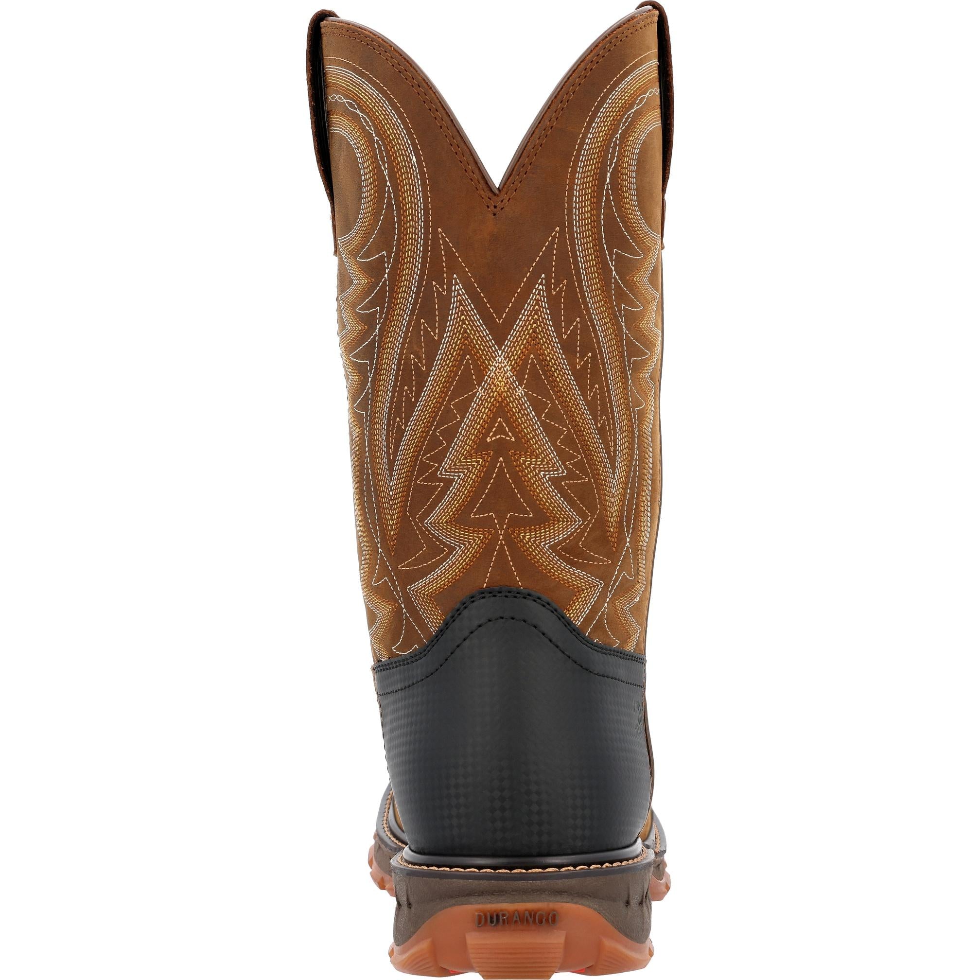 Bottes de travail imperméables Durango Maverick XP S 11 pouces pour hommes, marron.