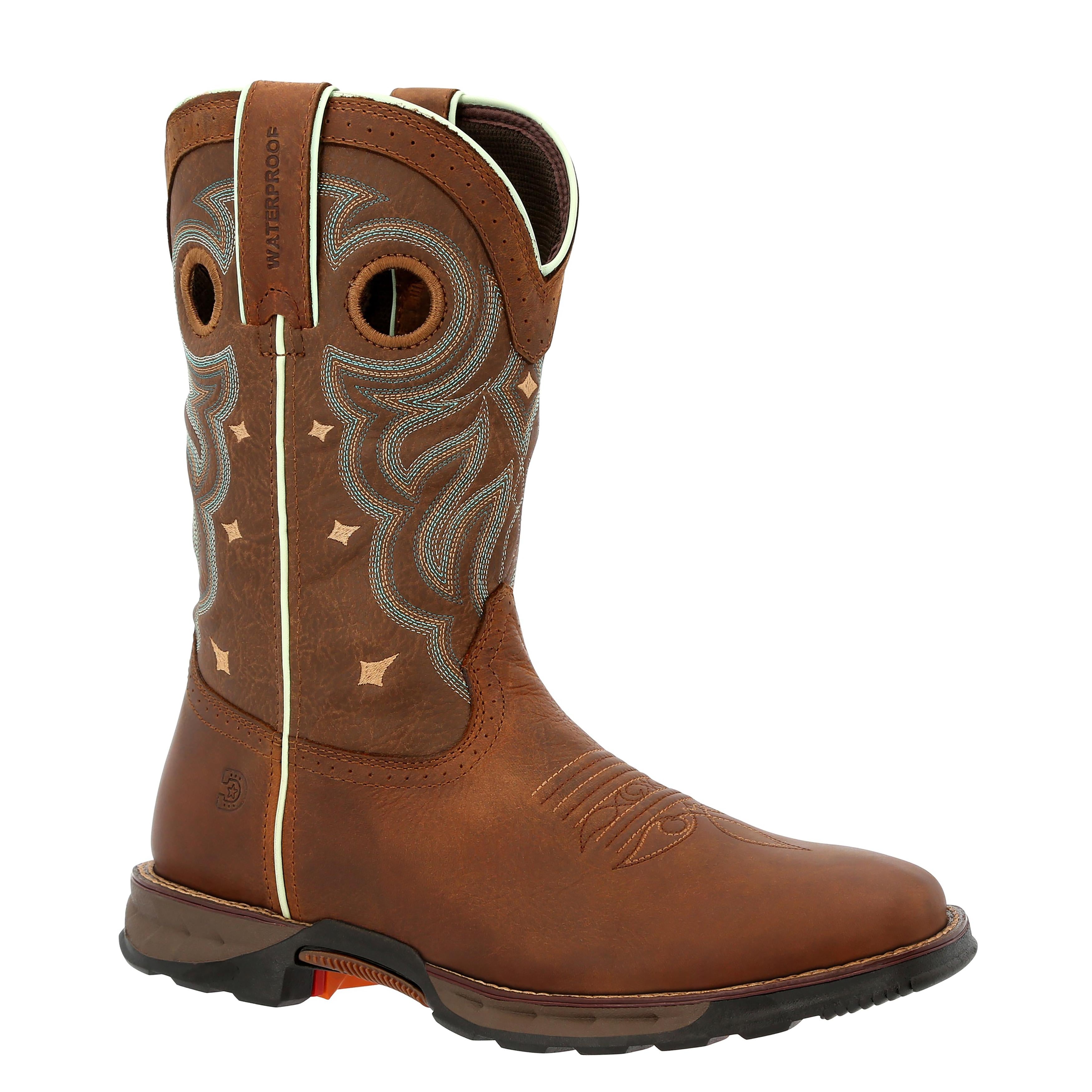 Bottes de travail imperméables Durango Maverick S 10 pouces pour femmes, marron Maverick, taille M