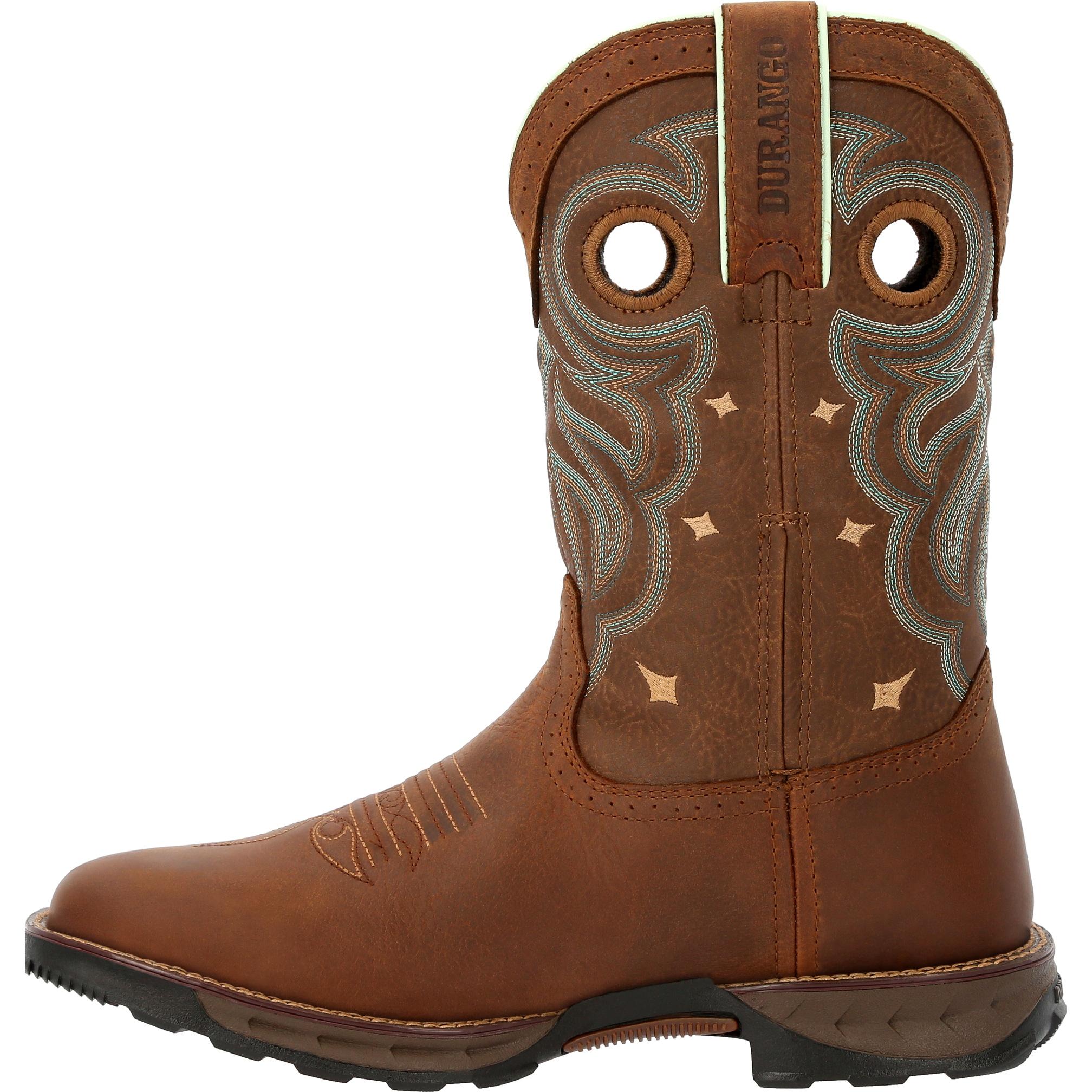 Bottes de travail imperméables Durango Maverick S 10 pouces pour femmes, marron Maverick, taille M