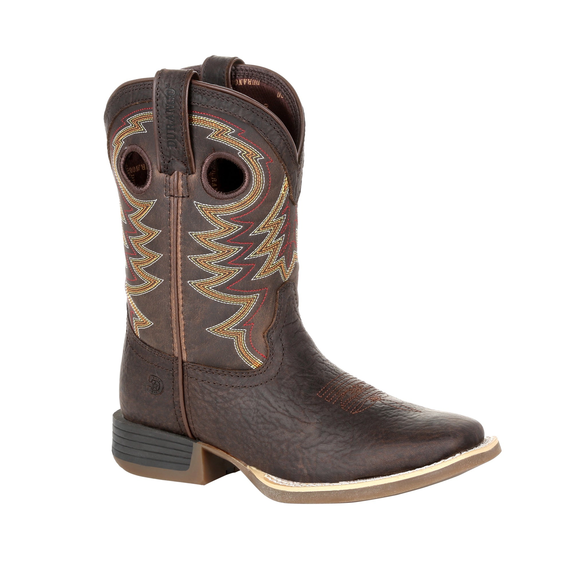 Durango Kids' Lil Rebel Pro Big Kid 8" Square Toe Western In Dark Brown M