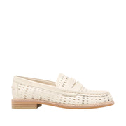 Beige loafer shoe on a white background