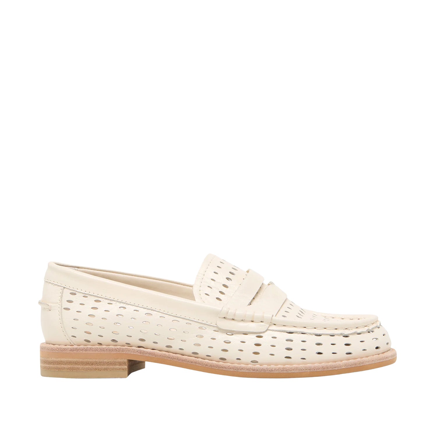Beige loafer shoe on a white background