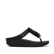 Fitflop Women's Fino Bead-Cluster Toe Post Sandals in Black