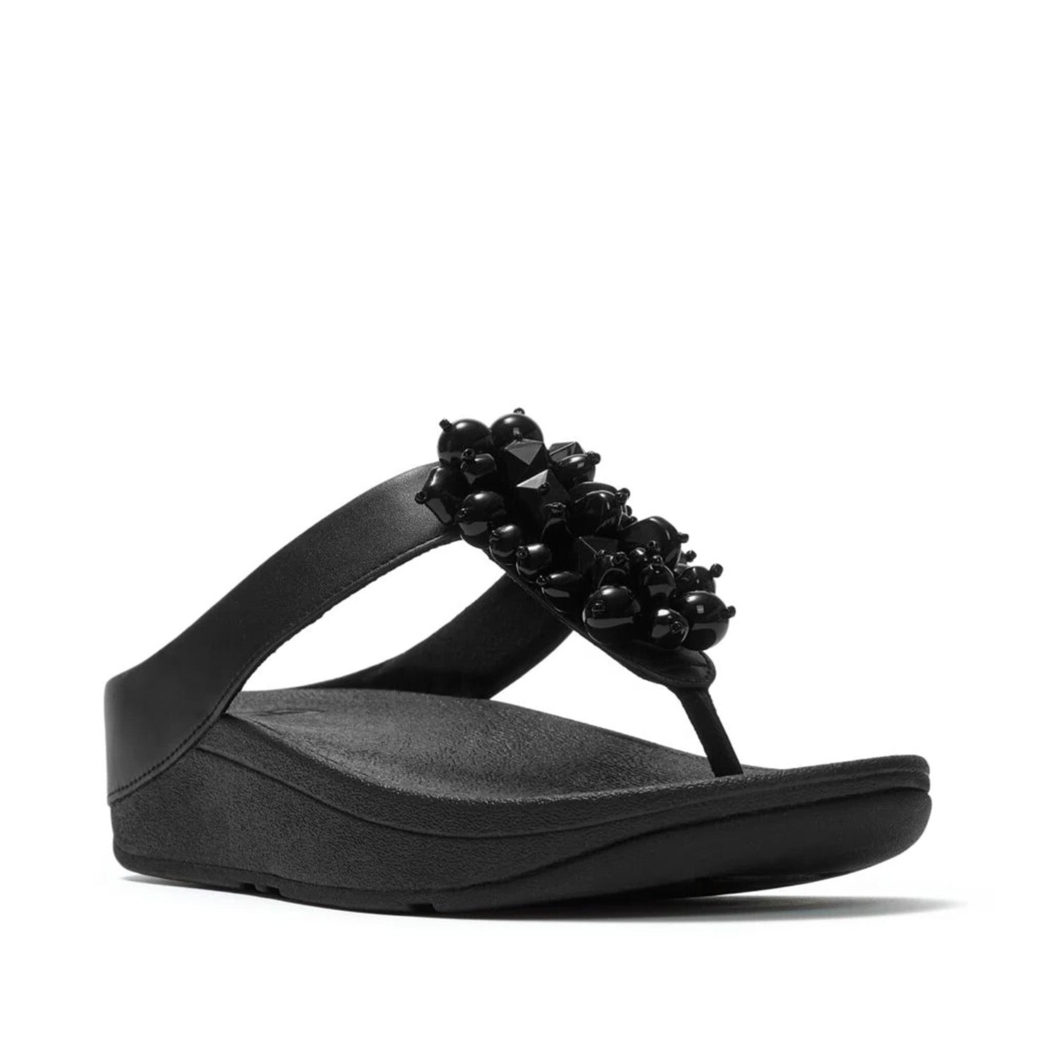 Fitflop Women's Fino Bead-Cluster Toe Post Sandals in Black