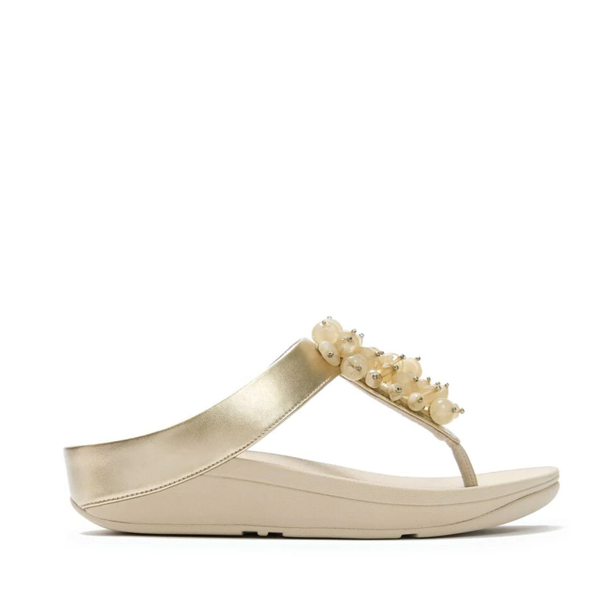 Fitflop Women's Fino Bead-Cluster Toe-Post Sandals in Platino