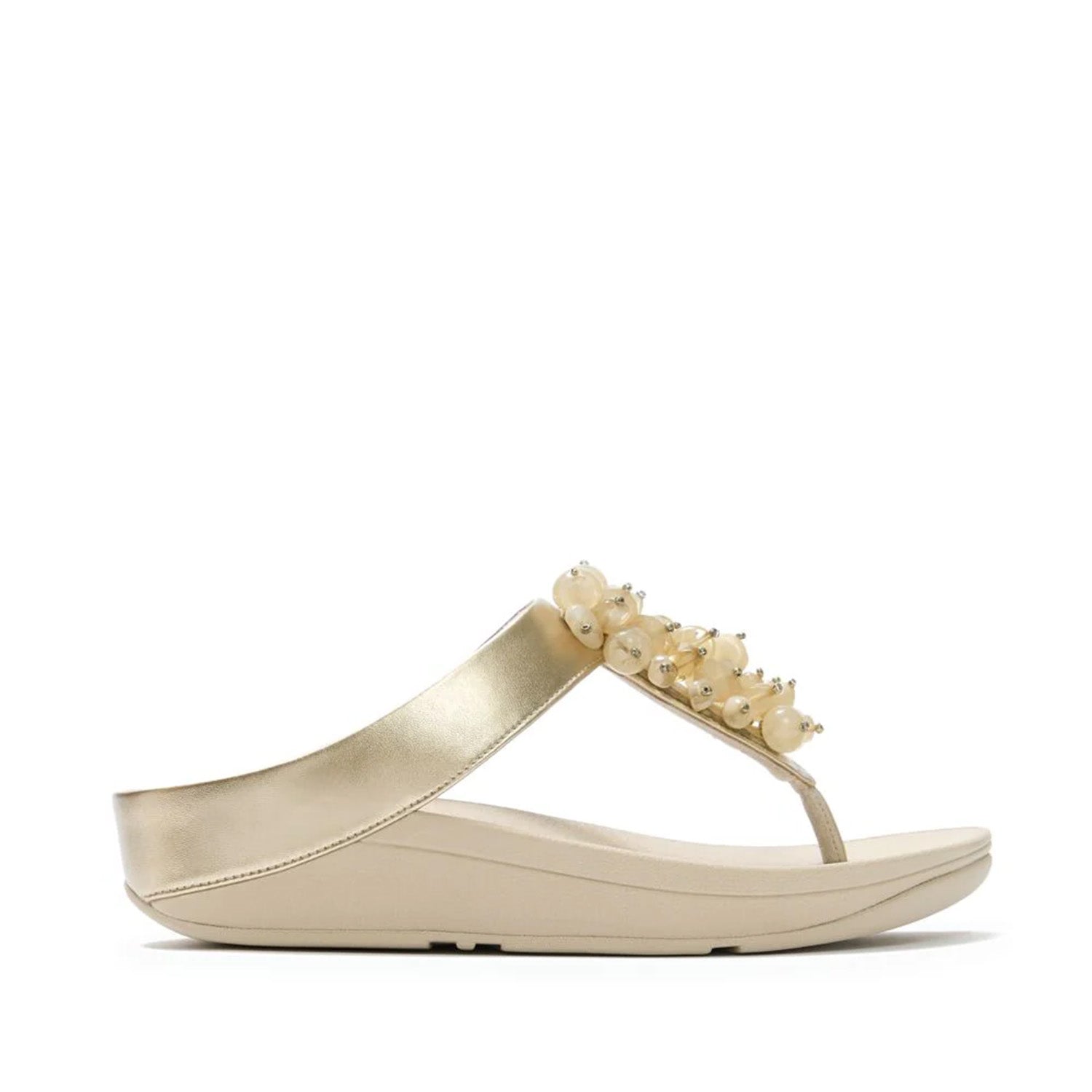 Fitflop Women's Fino Bead-Cluster Toe-Post Sandals in Platino