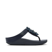 Fitflop Women's Fino in Bead-Cluster Toe-Post Sandals Midnight Navy