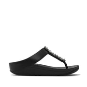 Fitflop Women's Fino Pearls-And-Crystal Toe-Post Sandals in Black