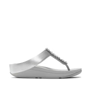 Fitflop Women's Fino Pearls-And-Crystal Toe-Post Sandals in Silver