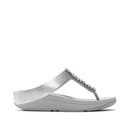 Fitflop Women's Fino Pearls-And-Crystal Toe-Post Sandals in Silver