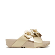 Fitflop Women's Lulu Flower Cross Slides in Platino