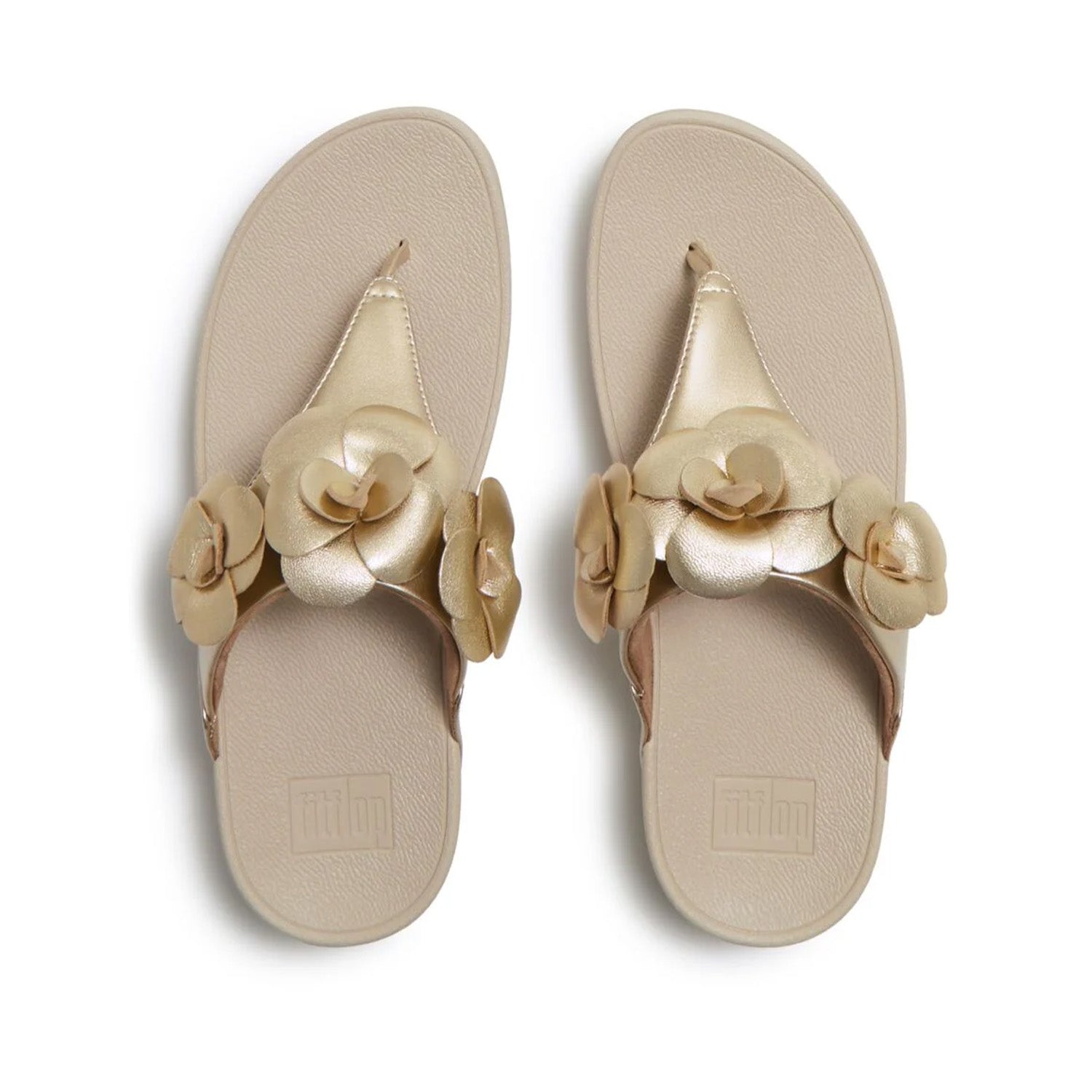 Fitflop Women's Lulu Flower Toe-Post Sandals in Platino