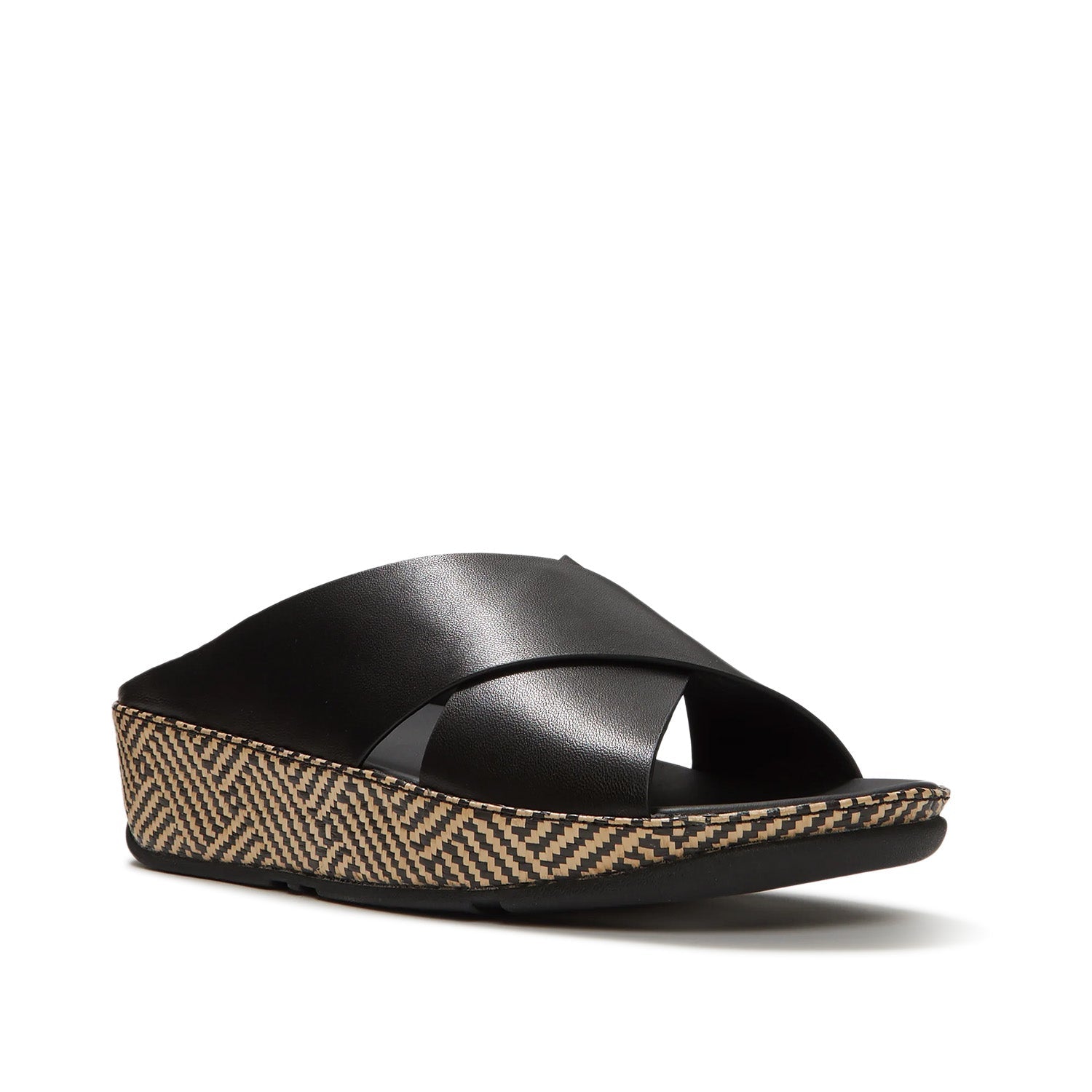 Fitflop Women's Lulu Lux Graphic-Weave Slide in Black