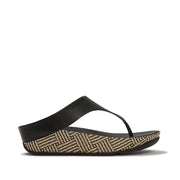 Fitflop Women's Lulu Lux Graphic-Weave Toe-Post in Black