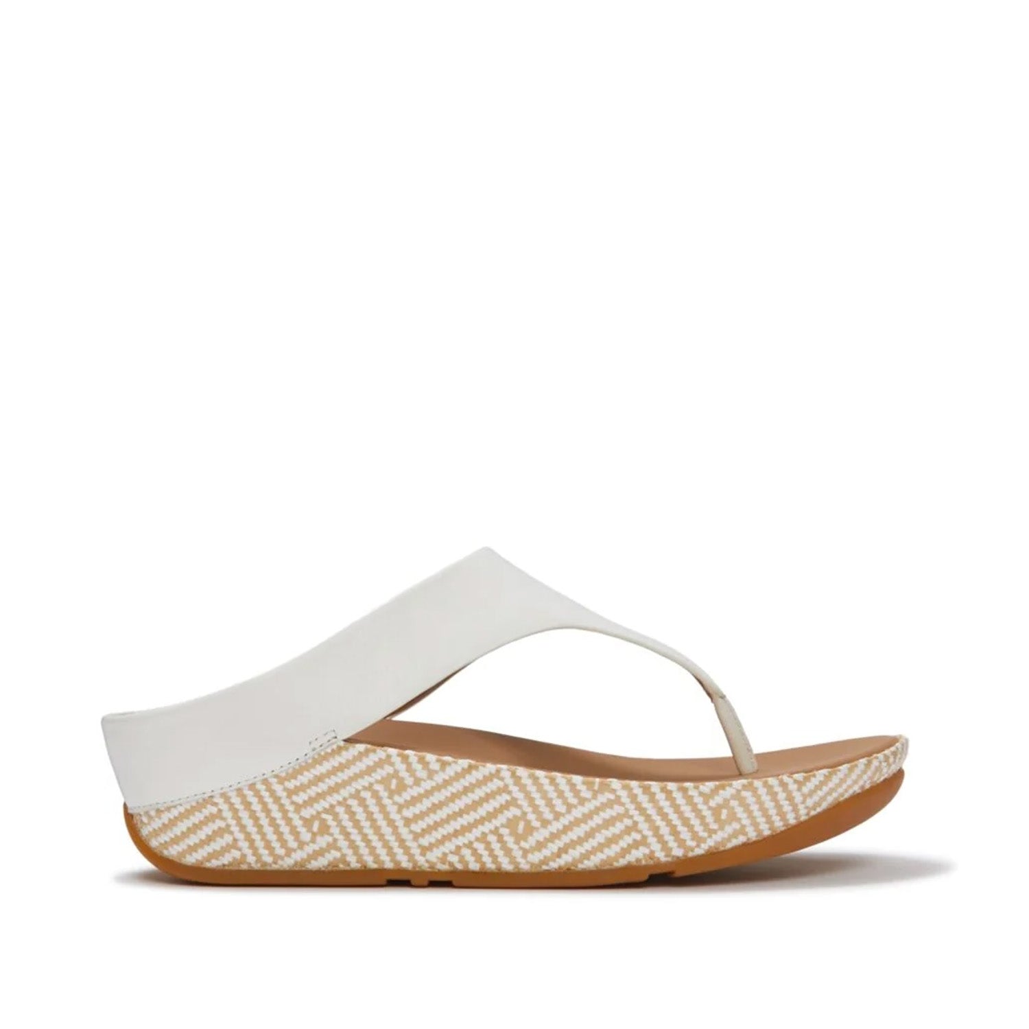 Fitflop Women's Lulu Lux Graphic-Weave Toe-Post in Urban White