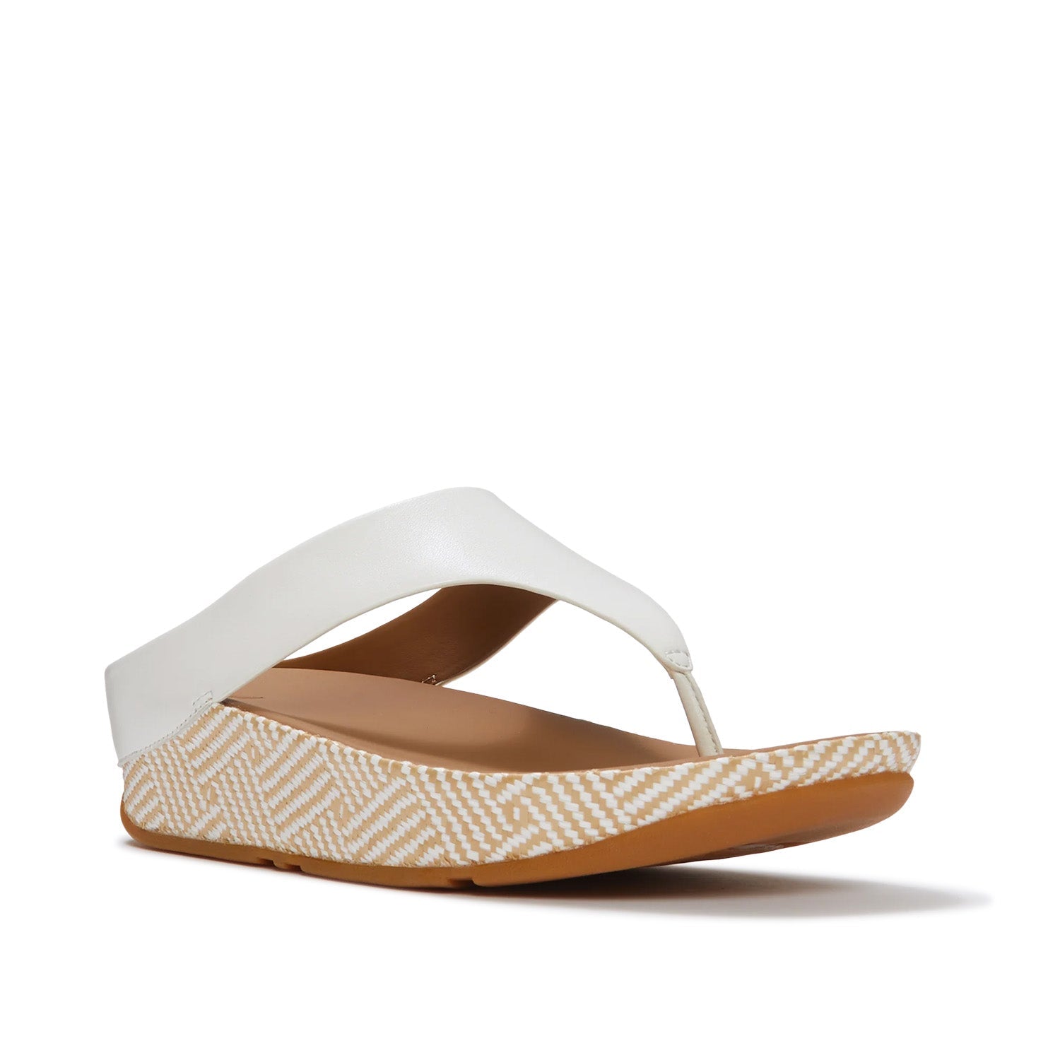 Fitflop Women's Lulu Lux Graphic-Weave Toe-Post in Urban White