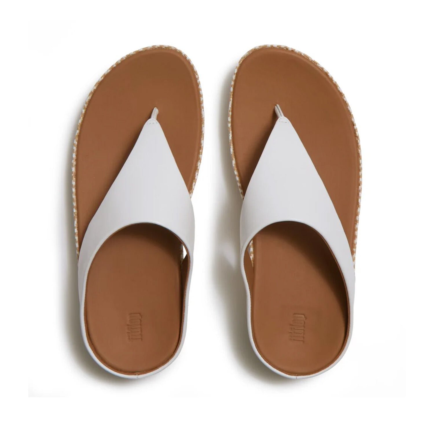 Fitflop Women's Lulu Lux Graphic-Weave Toe-Post in Urban White