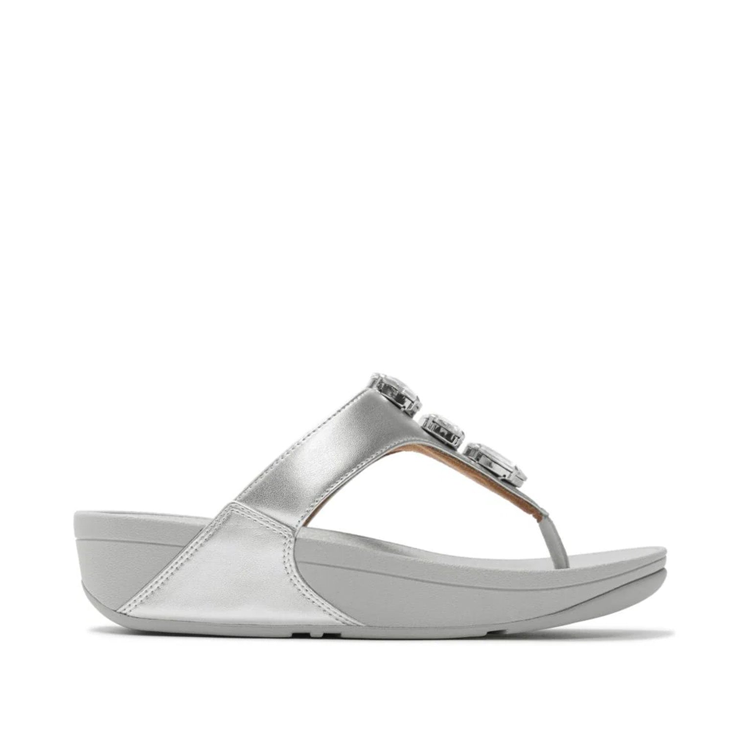 Fitflop Women's Lulu Ultra-Jewel Toe-Post in Silver