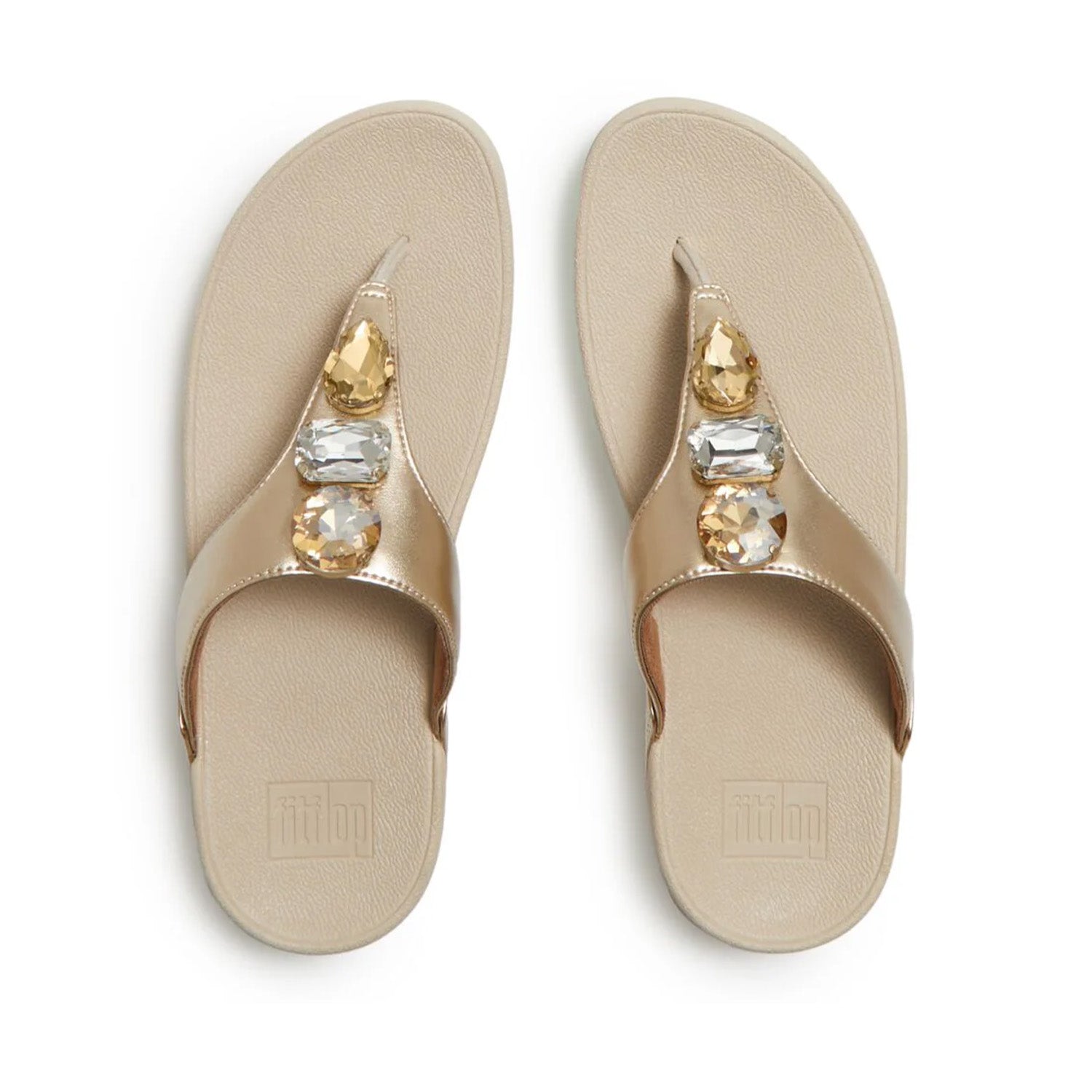 Fitflop Women's Lulu Ultra-Jewel Toe-Post in Platino