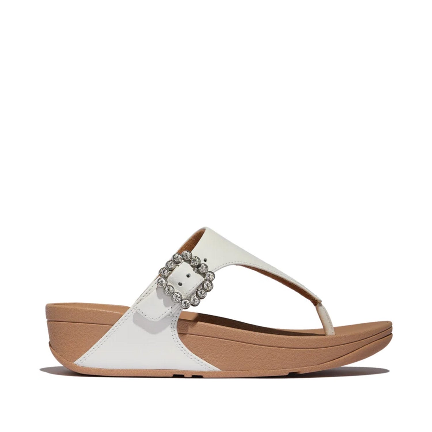 Fitflop Women's Lulu Crystal Buckle Toe-Post in Urban White