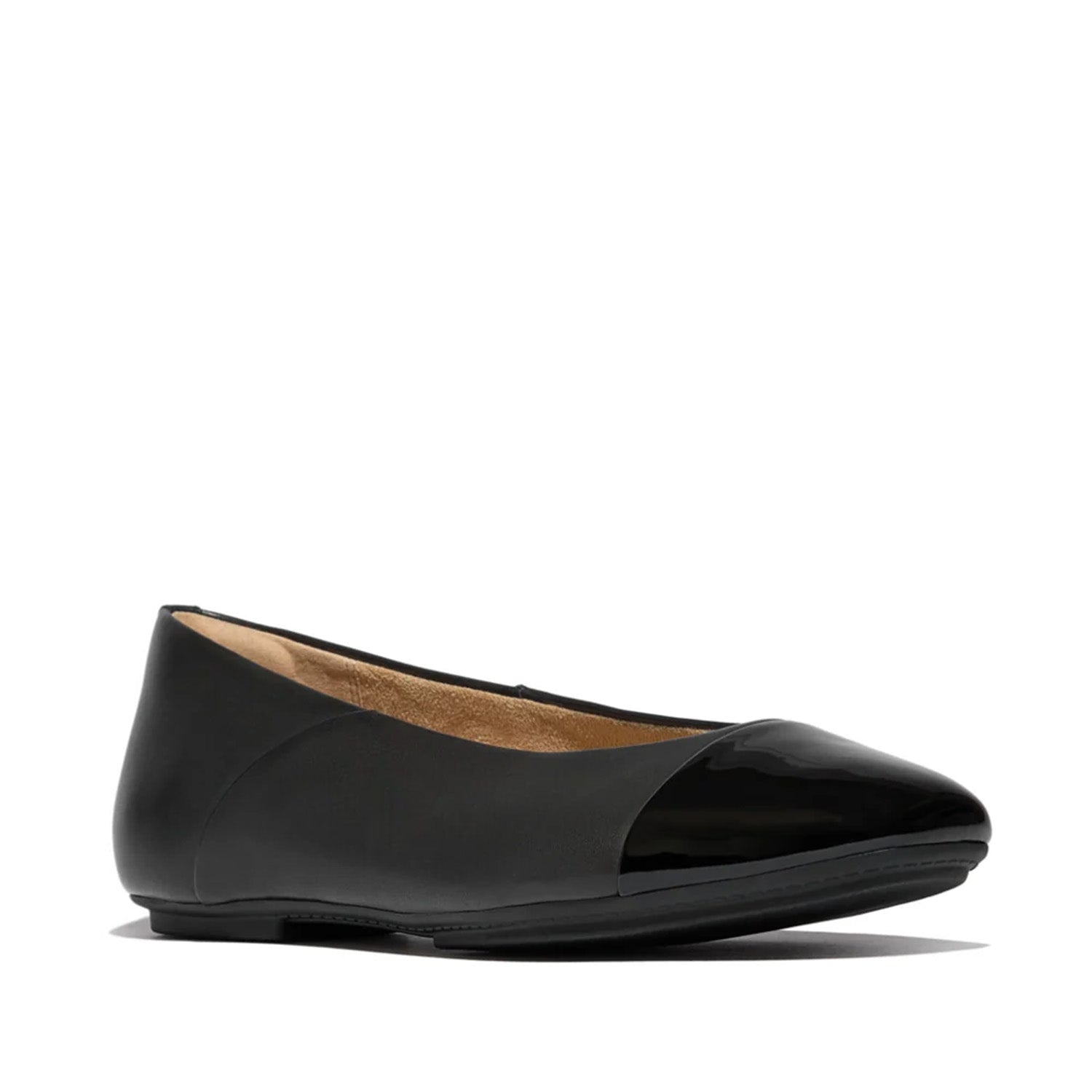 Fitflop Women's Danser Cap-Toe Ballerina in All Black