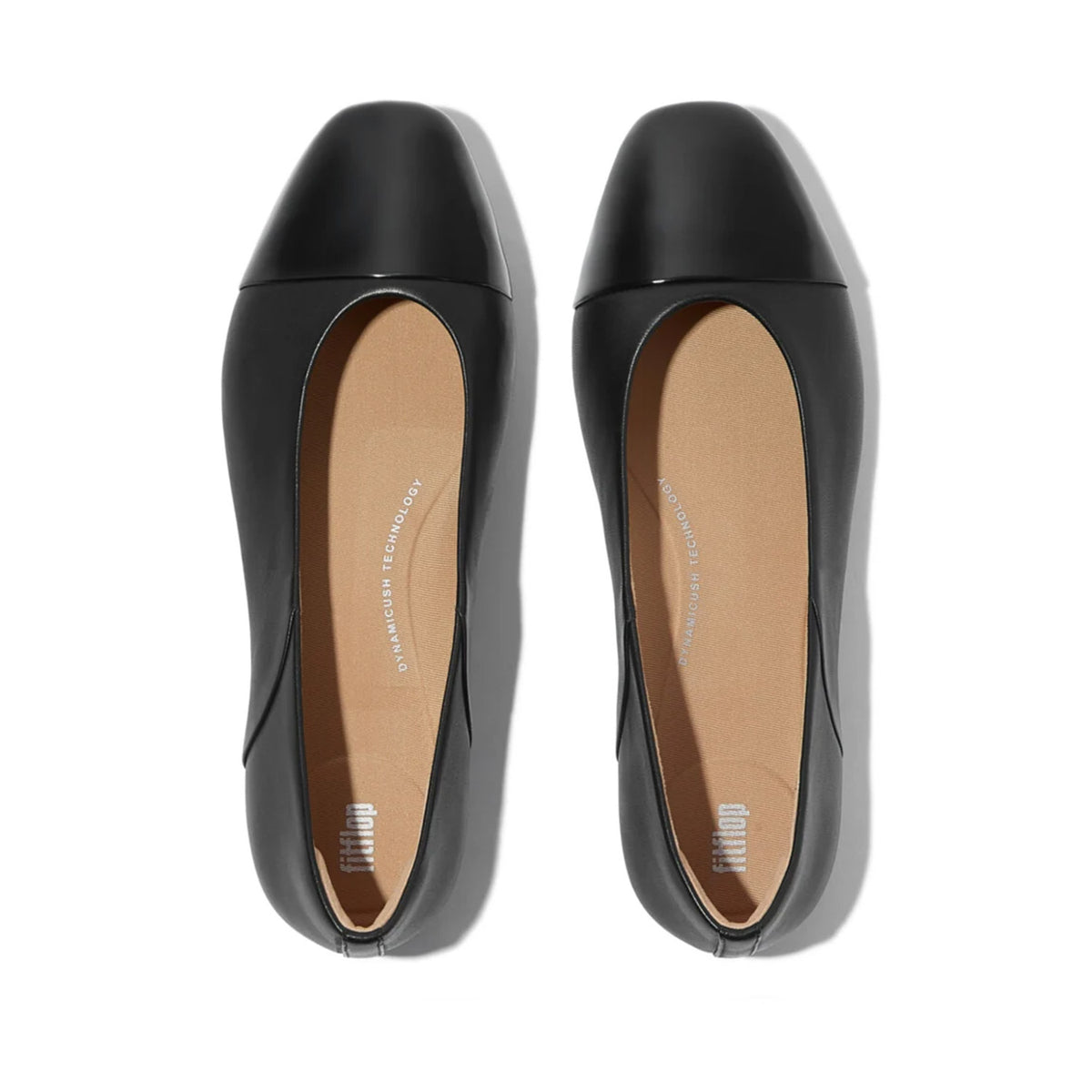 Fitflop Women's Danser Cap-Toe Ballerina in All Black