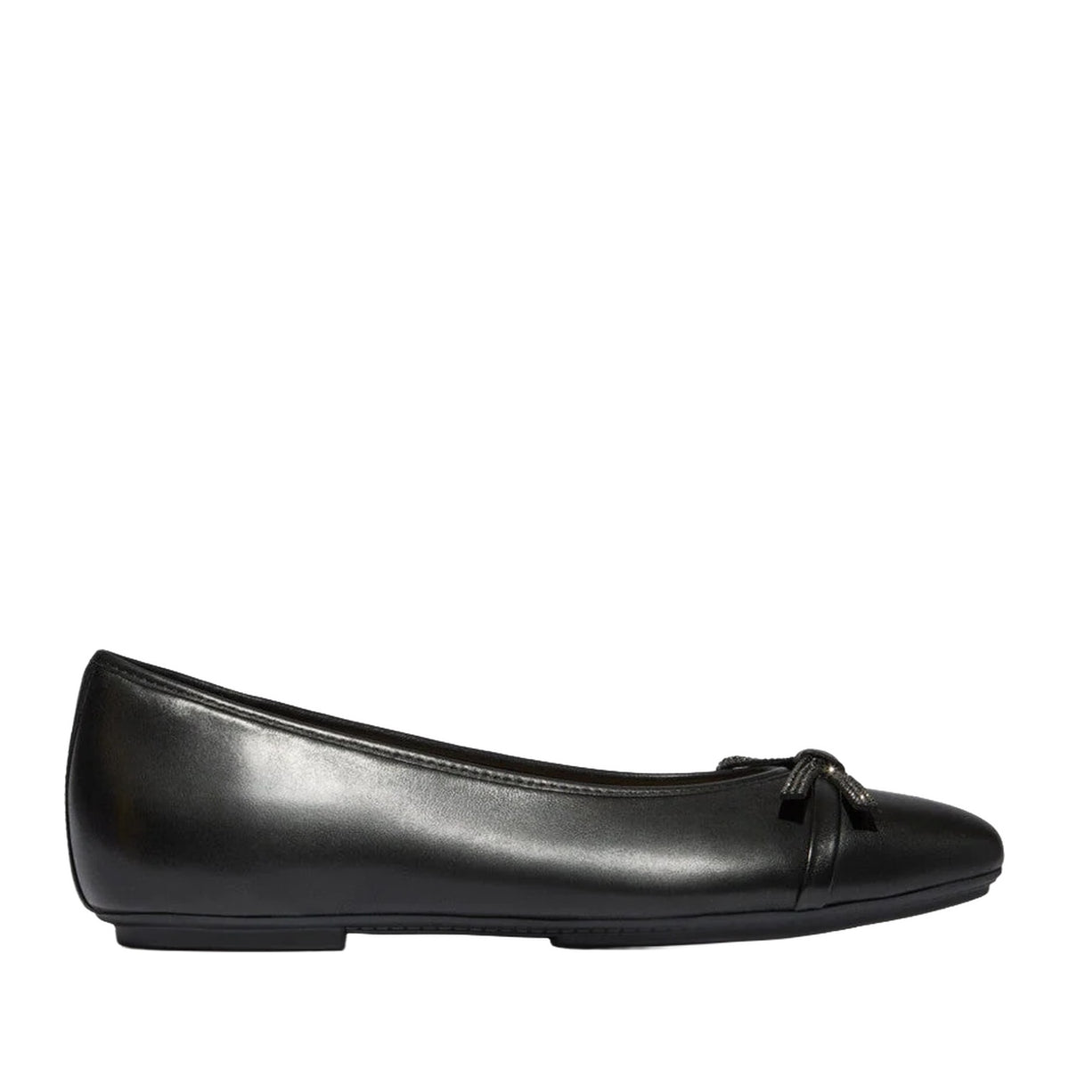 FitFlop Women's Delicato Glitz-Bow Leather Ballet Flats in Black