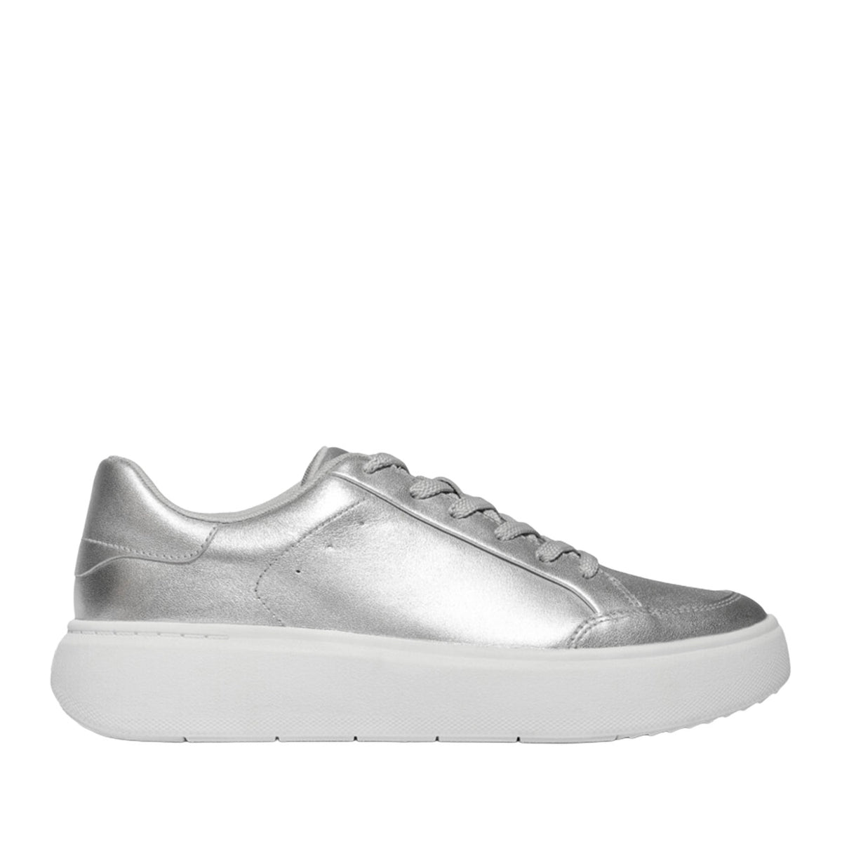 Fitflop Women's RTG Metallic-Leather Trainers in Silver
