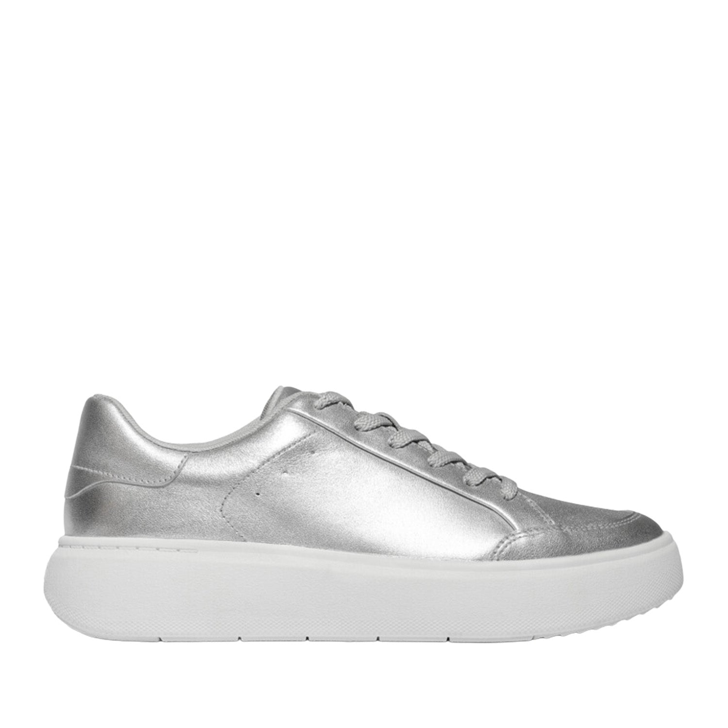 Fitflop Women's RTG Metallic-Leather Trainers in Silver
