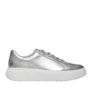 Fitflop Women's RTG Metallic-Leather Trainers in Silver